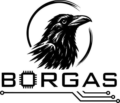 BORGAS raven and wordmark